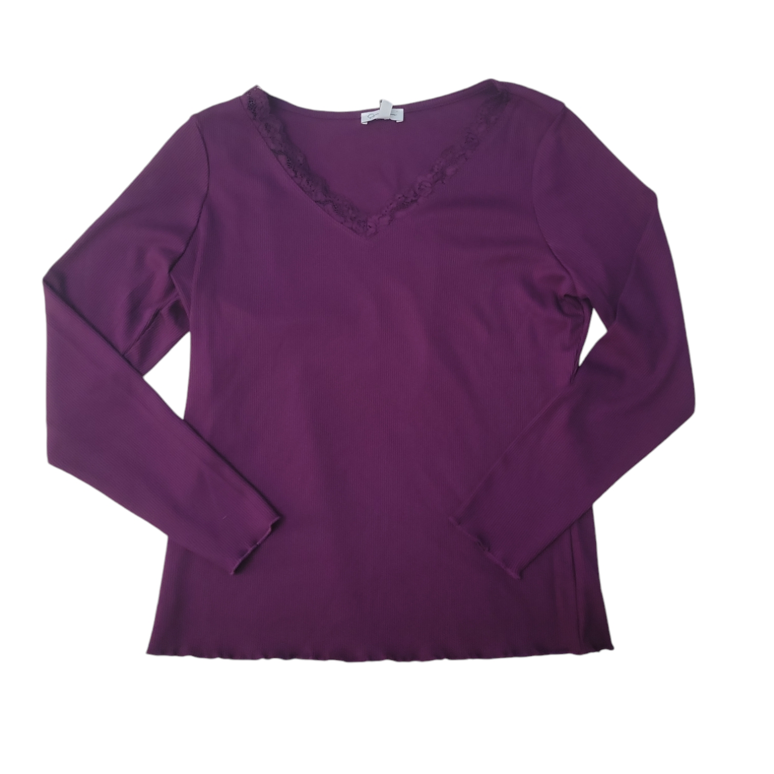 Jessica Simpson Women's V-Neck Pullover Soft Rib Knit Lace Top | eBay